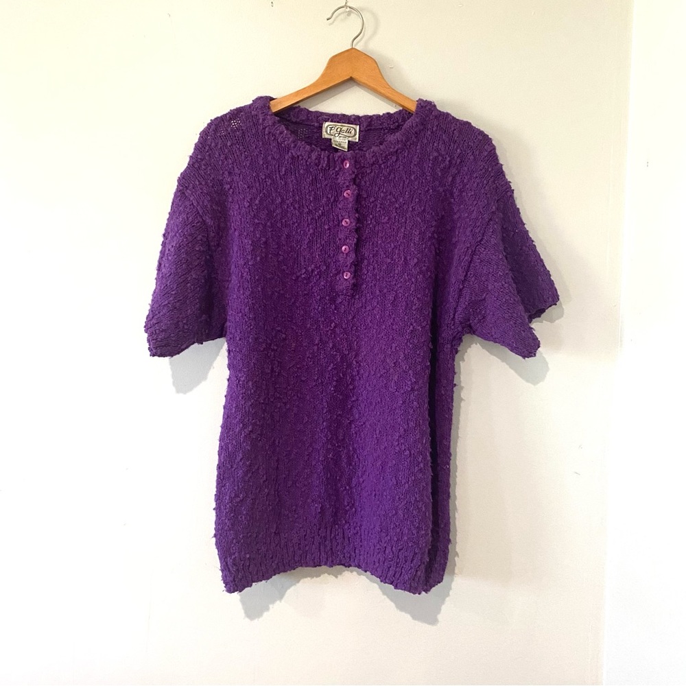 Vintage P’Galli Purple Nubby Sweater Sz Medium